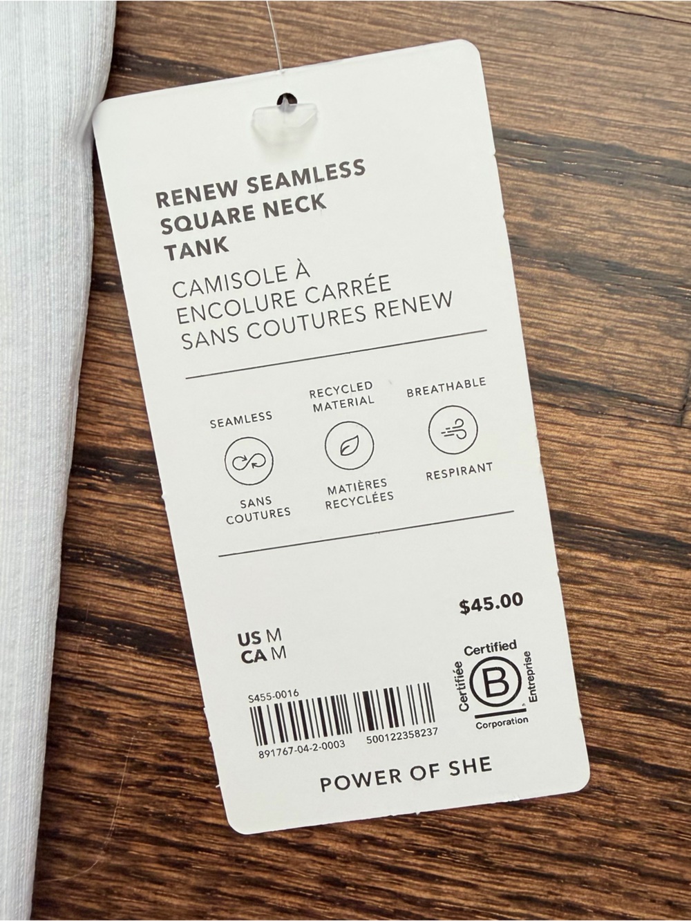 NWT Athleta Renew Seamless Square Neck Tank - size medium - Picture 2 of 3